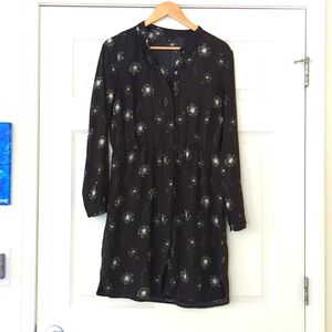 (5/$20) Ann Taylor Black Floral Shirt Dress